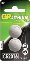 GP Lithium Knoopcel Batterij CR2016 3 V 2-Blister