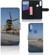 Smartphone Hoesje Alcatel 1S 2020 Boekhoesje Tekst Schaatsers