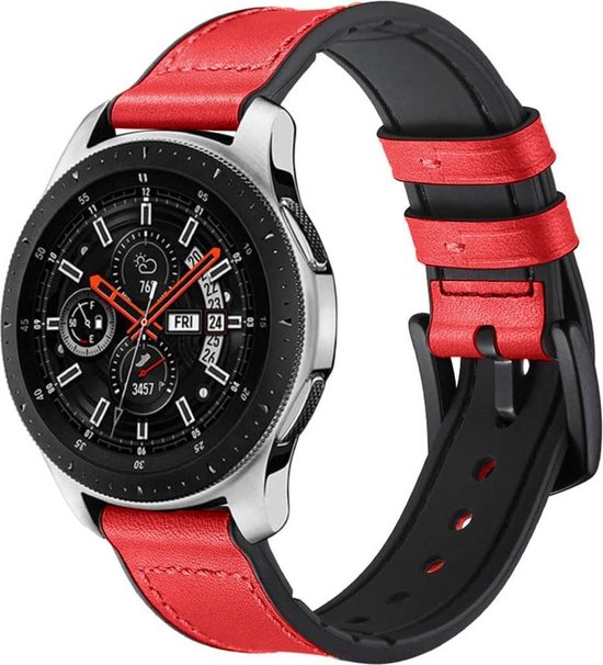 iMoshion Bandje Geschikt voor Samsung Gear S3 Frontier / Gear S3 Classic / Galaxy Watch (46mm) - iMoshion Echt lederen bandje - Rood