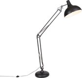 QAZQA hobby fl - Retro Vloerlamp | Staande Lamp - 1 lichts - H 1850 mm - Zwart - Woonkamer | Slaapkamer