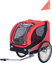 Paws & Claws - Remorque vélo pour chien - Remorque vélo - 130 x 90 x 110 cm - Rouge / Noir