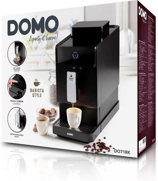 DOMO DO718K Volautomatische Espressomachine - Koffiemachine met Bonen - Zwart
