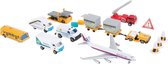 Vliegtuig/vliegveld speelgoed set 18-delig - Luchtvaart speelgoed voor kinderen