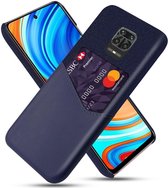 Xiaomi Redmi Note 9S / Note 9 Pro Stoffen Hoesje met Kaartsleuf Blauw