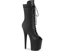 Pleaser - FLAMINGO-1051WR Plateau Laarzen, Paaldans schoenen - Paaldans schoenen - 39 Shoes - Zwart