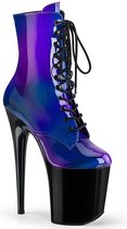 Pleaser Plateau Laarzen, Paaldans schoenen -37 Shoes- FLAMINGO-1020SHG Paaldans schoenen Blauw/Paars