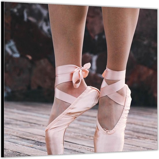 Dibond –Ballerina op Spitzen-80x80 Foto op Aluminium (Wanddecoratie van metaal)