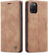 CaseMe - Hoesje geschikt voor Samsung Galaxy A31 -Wallet Book Case - Magneetsluiting - Bruin