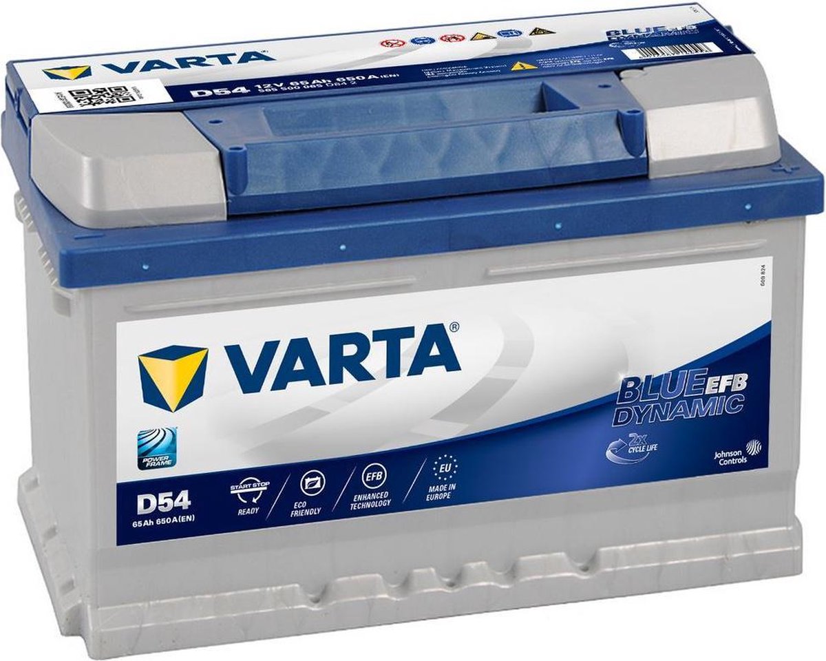 Varta Start-Stop Blue Dynamic EFB 565500065 D54 12V 65 Ah 650A/EN Start ...