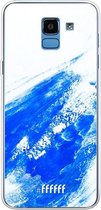 Samsung Galaxy J6 (2018) Hoesje Transparant TPU Case - Blue Brush Stroke #ffffff