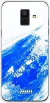 Samsung Galaxy A6 (2018) Hoesje Transparant TPU Case - Blue Brush Stroke #ffffff