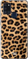 HappyCase Samsung Galaxy A21S Flexibel TPU Hoesje Wilde Panter print