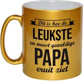 Gouden leukste en meest geweldige papa cadeau koffiemok / theebeker 330 ml