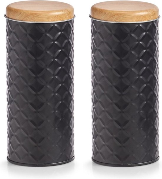 voorzien Herstellen passen 2x Bewaar/voorraad blikken koffiepads - zwart - 18 x 7,5 cm - 1 liter |  bol.com