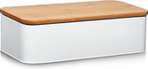 Boîte à pain blanche de luxe avec couvercle de planche à découper 42,5 cm - Zeller - Accessoires de cuisine - Boîtes à pain / boîtes à pain / récipients alimentaires - Conservez le pain / petits pains et gardez-les au frais
