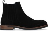 Manfield - Heren - Zwarte suède chelsea boots - Maat 43