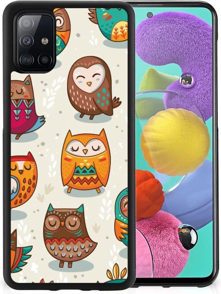 Samsung Galaxy A51 Back Cover Vrolijke Uilen