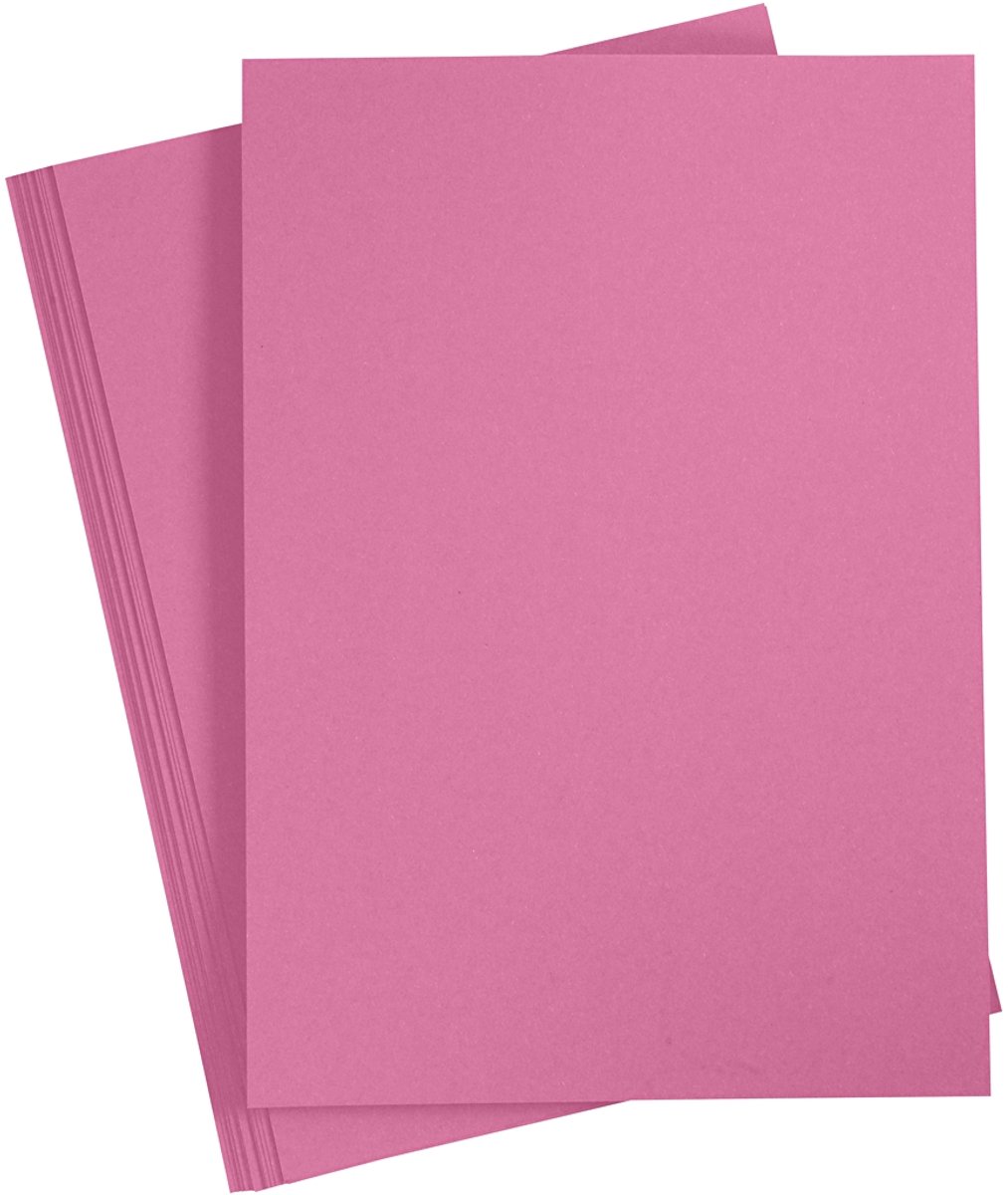 Karton, A4, vel 210x297 mm, 220 gr, roze, 10 stuk/ 1 doos