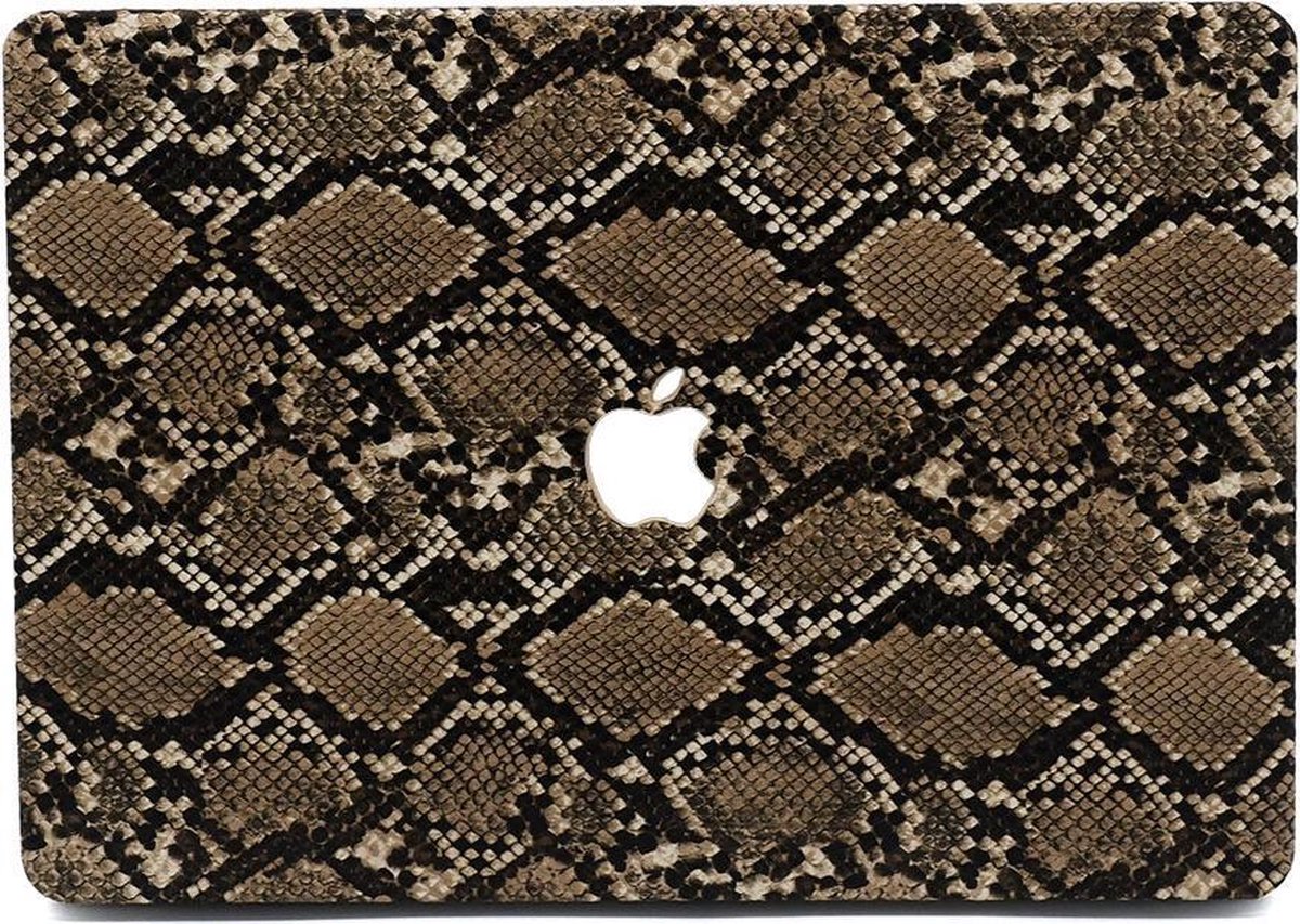 Lunso Geschikt voor MacBook Air 13 inch (2010-2017) cover hoes - case - Snake Pattern Brown