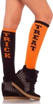 Leg Avenue Kniehoge sokken Trick Or Treat Zwart/Oranje