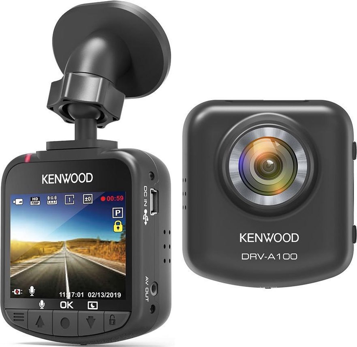 Kenwood - Caméra pour Tableau de Bord, Full HD avec GPS et Wi-Fi