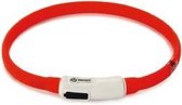 Beeztees Safety Gear halsband met USB aansluiting Dogini rood 35 cm x 10 mm