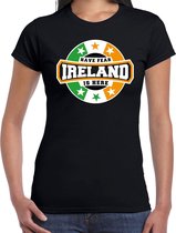 Have fear Ireland is here t-shirt met sterren embleem in de kleuren van de Ierse vlag - zwart - dames - Ierland supporter / Iers elftal fan shirt / EK / WK / kleding XS