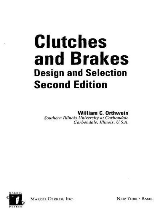 Mechanical Engineering - Clutches and Brakes - cover