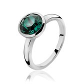 Zinzi - Zilveren Ring - Swarovski Kristal - Groen - Maat 54 ZIR1006G54