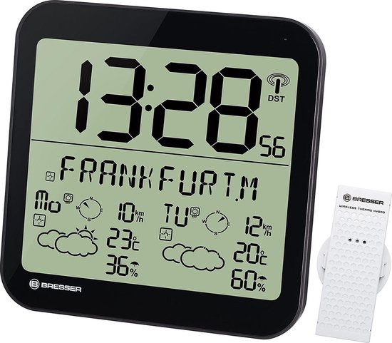 Horloge météo LCD JUMBO Température, humidité et prévisions météorologiques  BRESSER