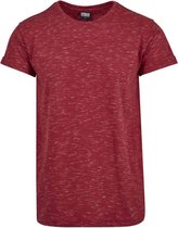 Urban Classics Heren Tshirt -M- Space Dye Turnup Rood