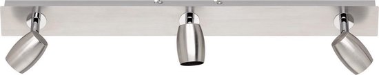 LED Plafondspot - Trion Micko - GU10 Fitting - 3-lichts - Rechthoek - Mat Nikkel - Aluminium