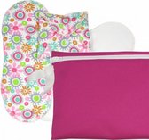 ImseVimse wasbaar inlegkruisje met wetbag - bloemen - 3 stuks