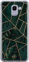 Samsung J6 (2018) hoesje siliconen - Abstract groen | Samsung Galaxy J6 (2018) case | groen | TPU backcover transparant