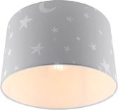 Olucia Stars - Kinderkamer plafondlamp - Grijs/Wit - E27