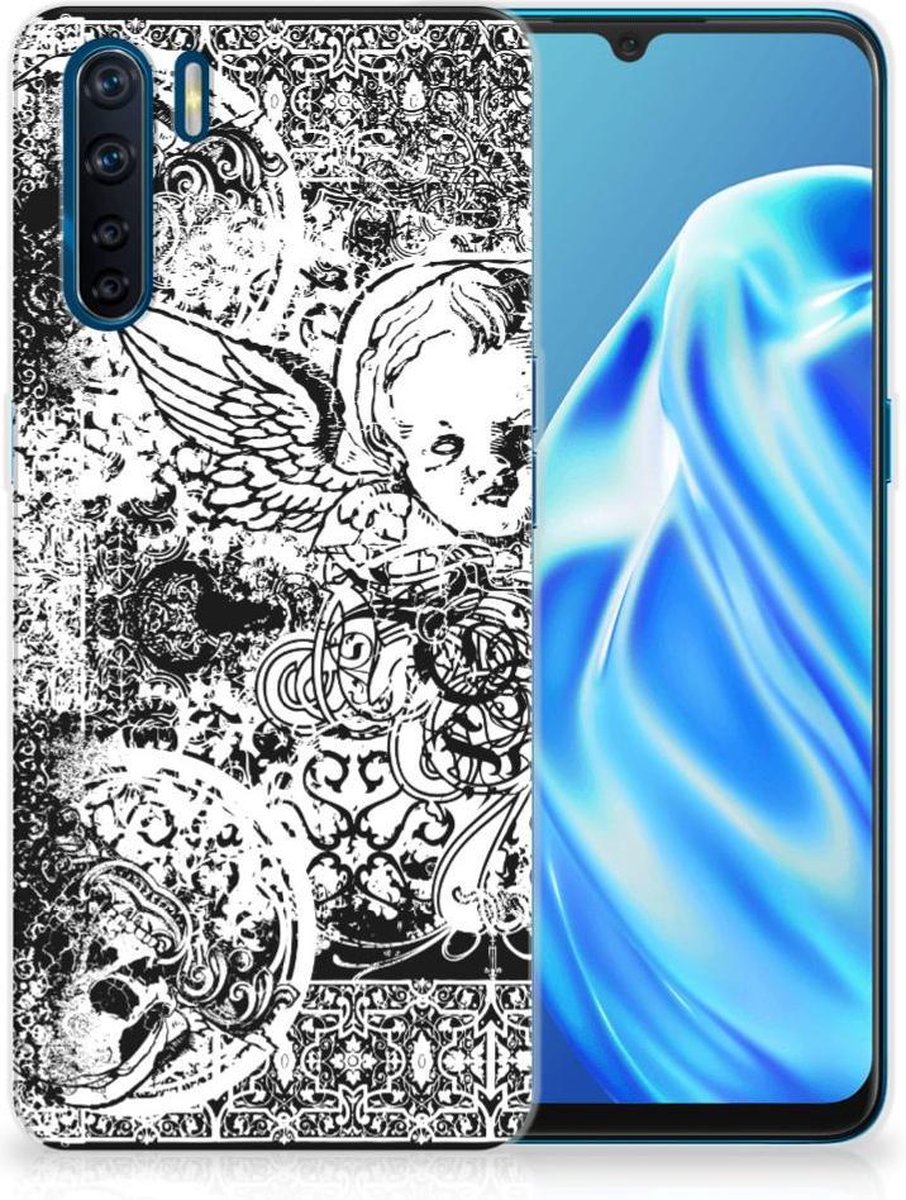 Silicone Back Case OPPO A91 Skulls Angel