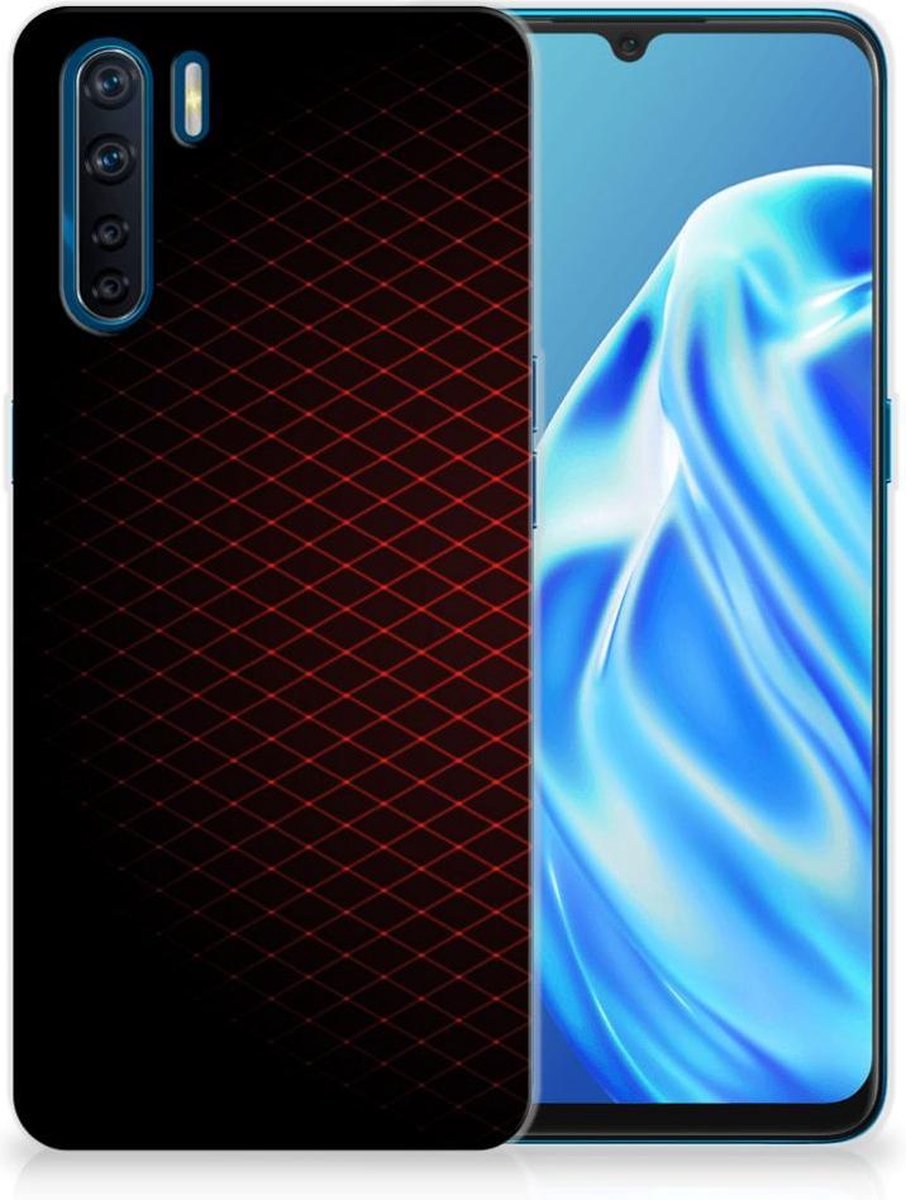 OPPO A91 TPU bumper Geruit Rood