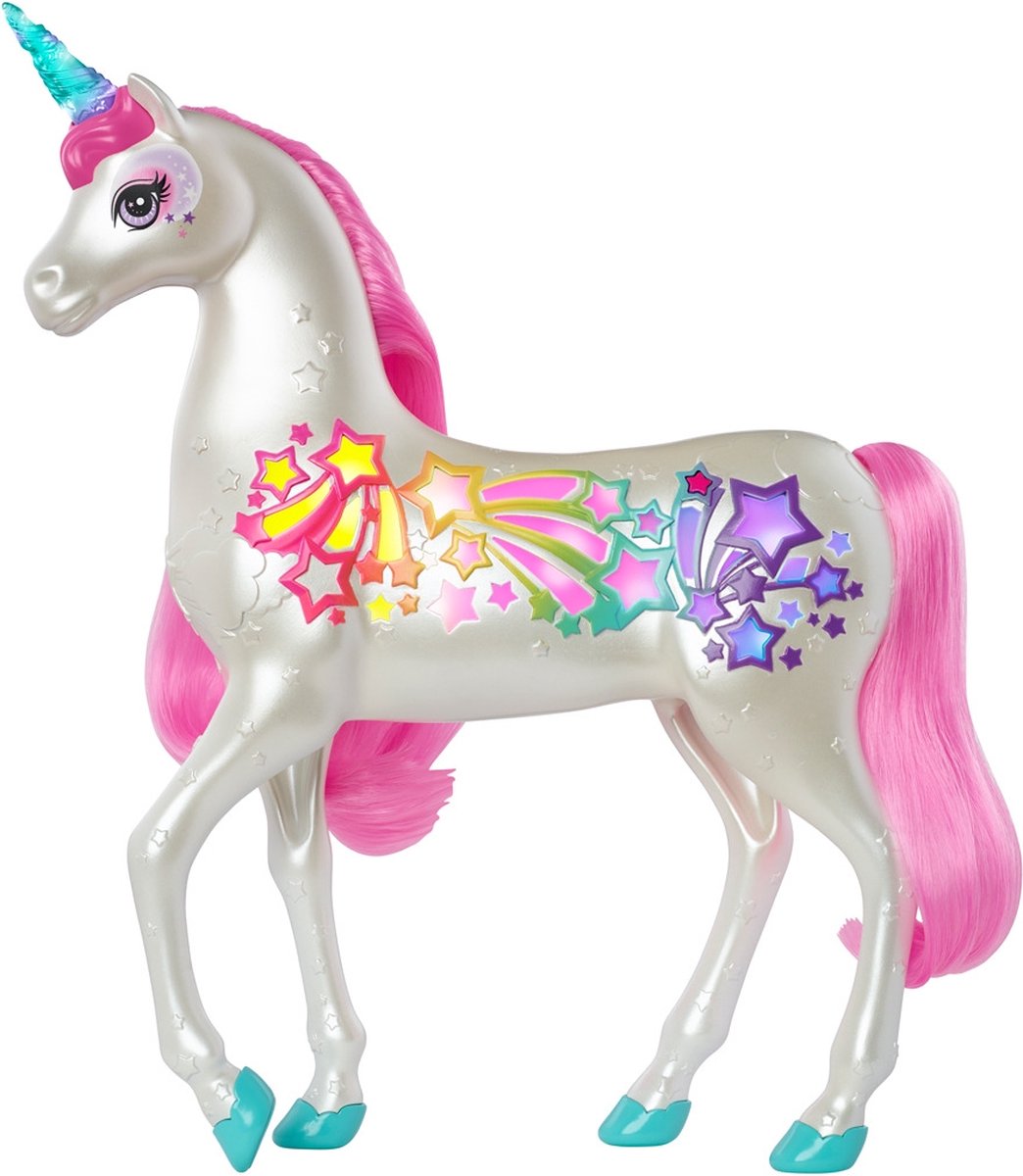 Barbie Dreamtopia Eenhoorn paard met Verlichte Sterren en Hoorn - Barbiepaard - Barbie