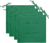 vidaXL Tuinstoelkussens 4 st 40x40x3 cm groen