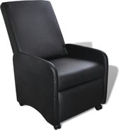 Inklapbare fauteuil van kunstleer (zwart)