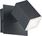 LED Wandspot - Trion Laginos - 8W - Warm Wit 3000K - 1-lichts - Vierkant - Mat Zwart - Aluminium - BSE