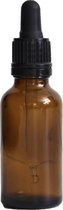 Amber (bruinglas) pipetflesje 30 ml inclusief zwart pipet - glazen pipetfles -  aromatherapie