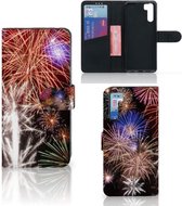 Portemonnee hoesje OPPO A91 | Reno3 Smartphone Hoesje Kerstcadeau Vuurwerk