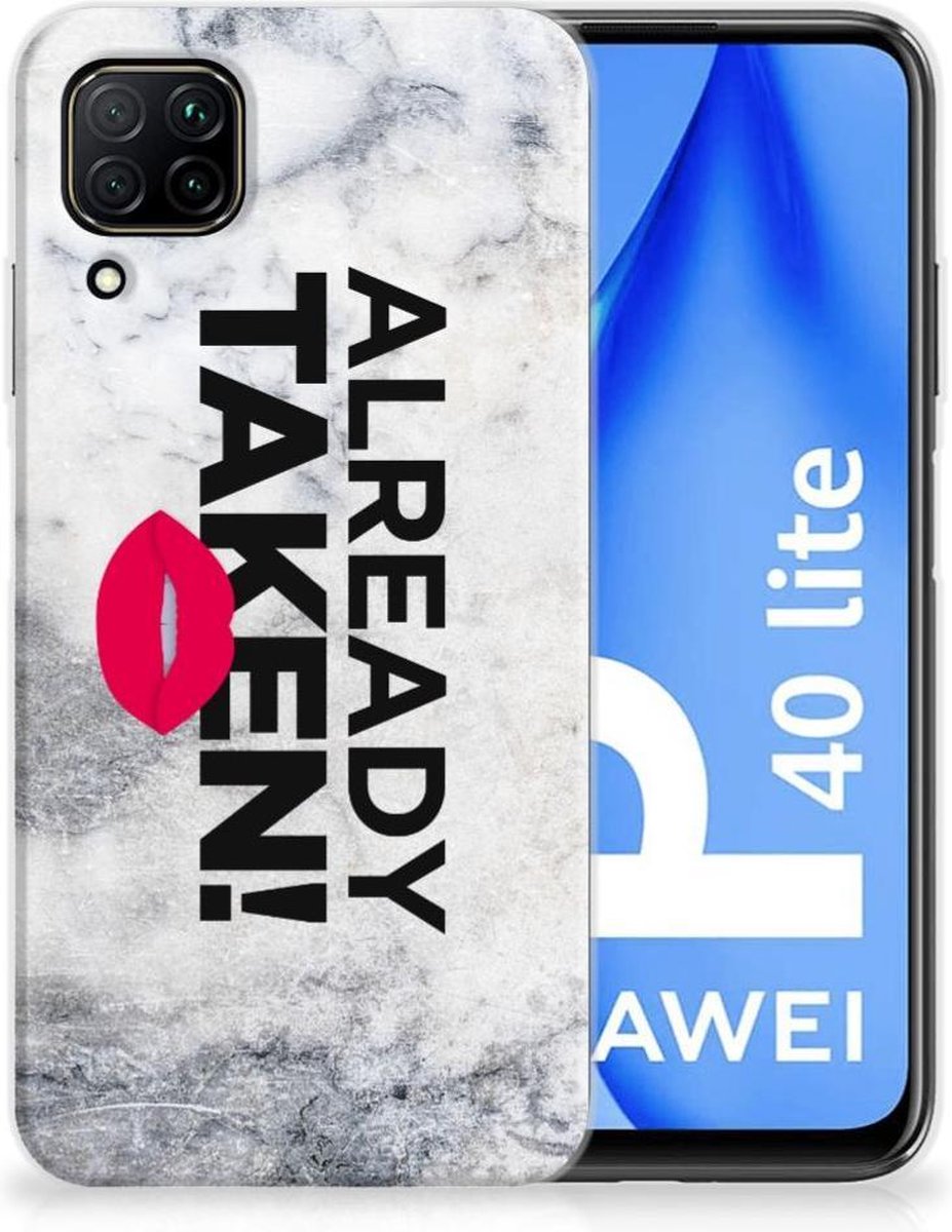 Huawei P40 Lite Siliconen hoesje met naam Already Taken White