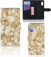 Book Cover Geschikt voor Samsung Xcover Pro Smartphone Hoesje Marmer Goud