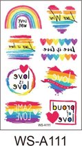2x Regenboog gay pride kleuren neptattoos-regenboog vlag-Carnaval-Plak tattoo-tattoo stickers-Regenboogvlag LGBT Pride Month-WS-A111