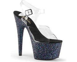 Pleaser - ADORE708LG Sandaal met enkelband, Paaldans schoenen - Paaldans schoenen - 40 Shoes - Zwart/Multicolours