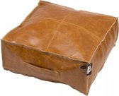 Duvo+ Leatherette poef siesta caramel Cognac 60x60x25cm