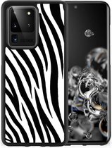 Smartphone Hoesje Geschikt voor Samsung Galaxy S20 Ultra Trendy Telefoonhoesjes met Zwarte rand Zebra