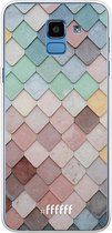 6F hoesje - geschikt voor Samsung Galaxy J6 (2018) -  Transparant TPU Case - Colour Tiles #ffffff